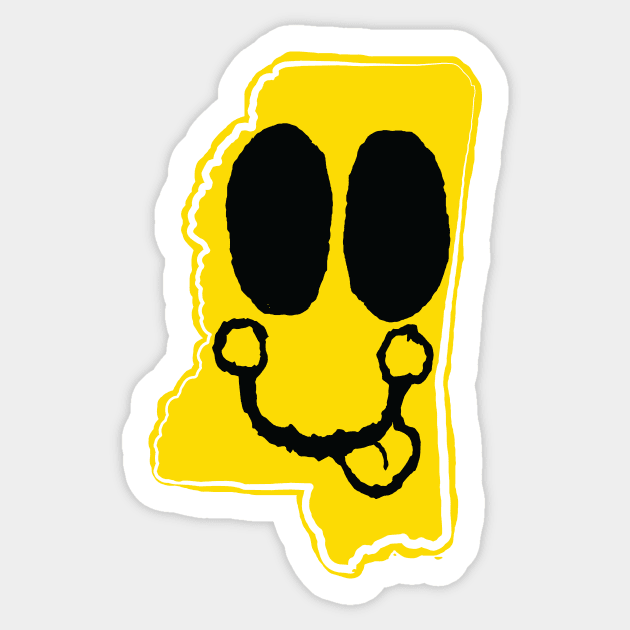 Mississippi Happy Face with tongue sticking out Sticker by pelagio